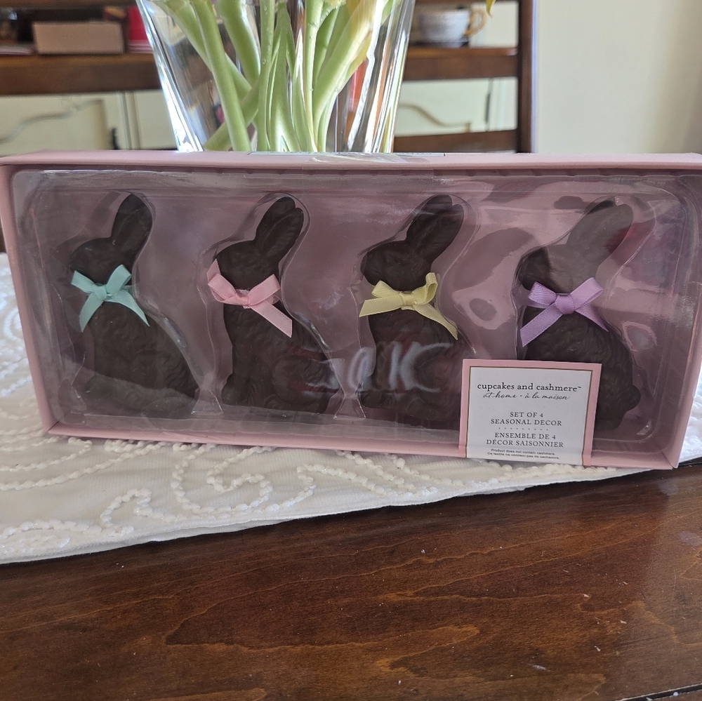 Cupcakes and Cashmere set of 4 "Chocolate Bunnies".